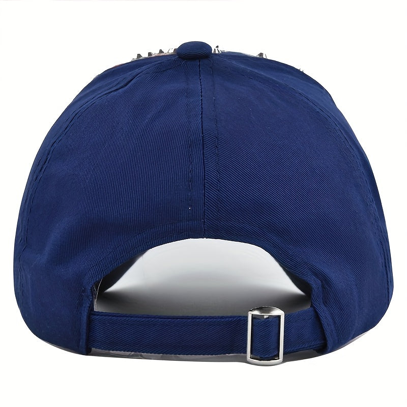 Sun Protection Baseball Cap with Artificial Diamond Inlay