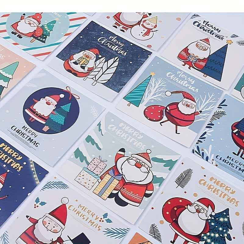 30pcs Santa Claus Blessing Small Postcard Christmas Surprise Gift Cards