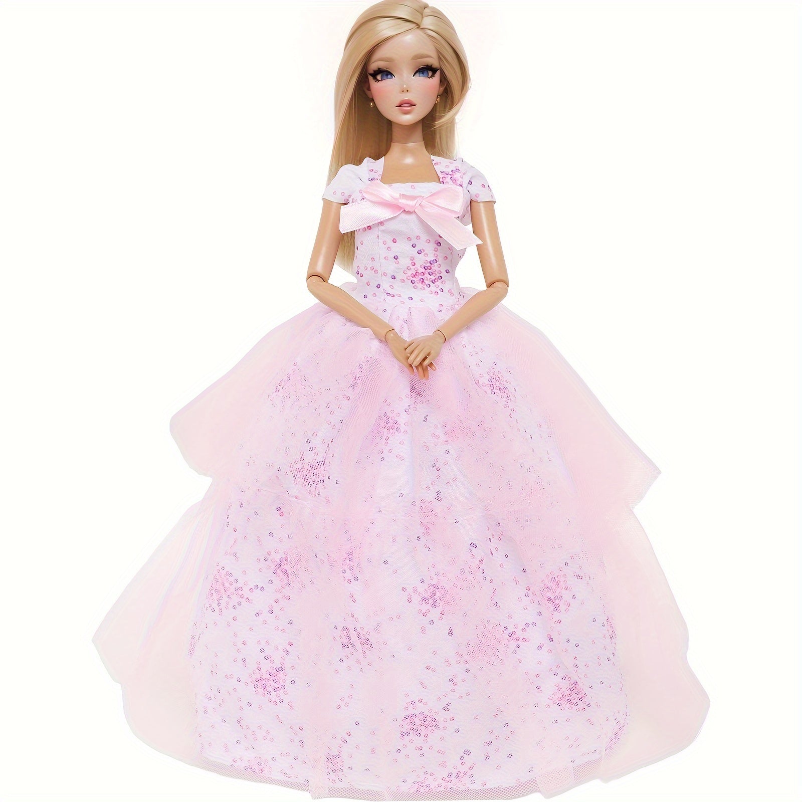 Doll Wedding Dress Lace Princess Party Prom Dress for 11.5-Inch Doll