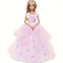 Doll Wedding Dress Lace Princess Party Prom Dress for 11.5-Inch Doll