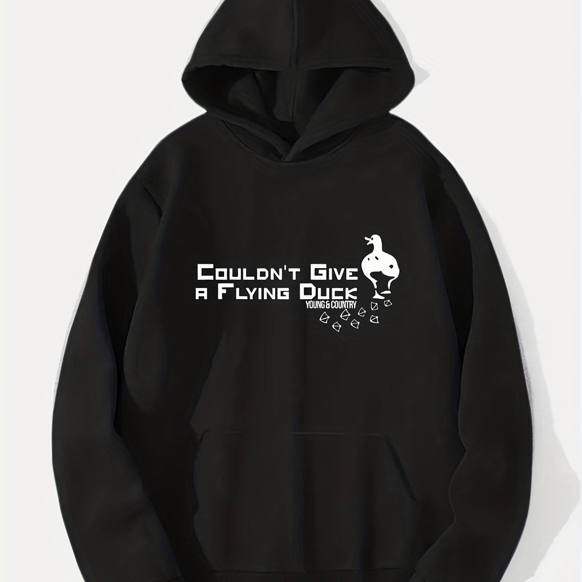 Duck Print Hoodie Men's Casual Graphic Pullover Hooded Sweatshirt