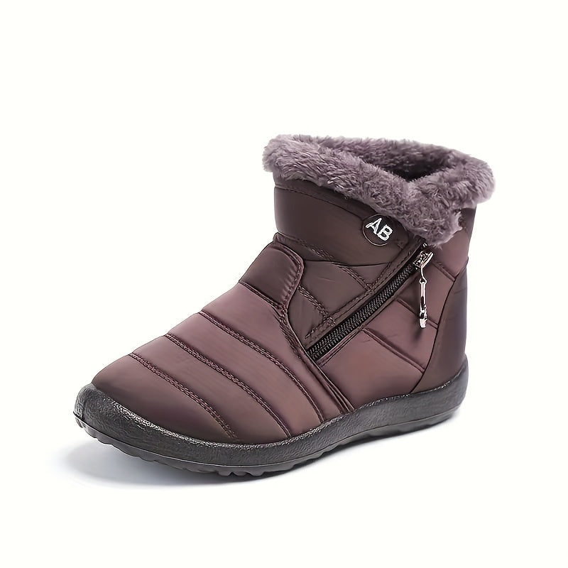 Plush Lined Thermal Snow Boots Keep Warm Flat Toe Snow Shoes