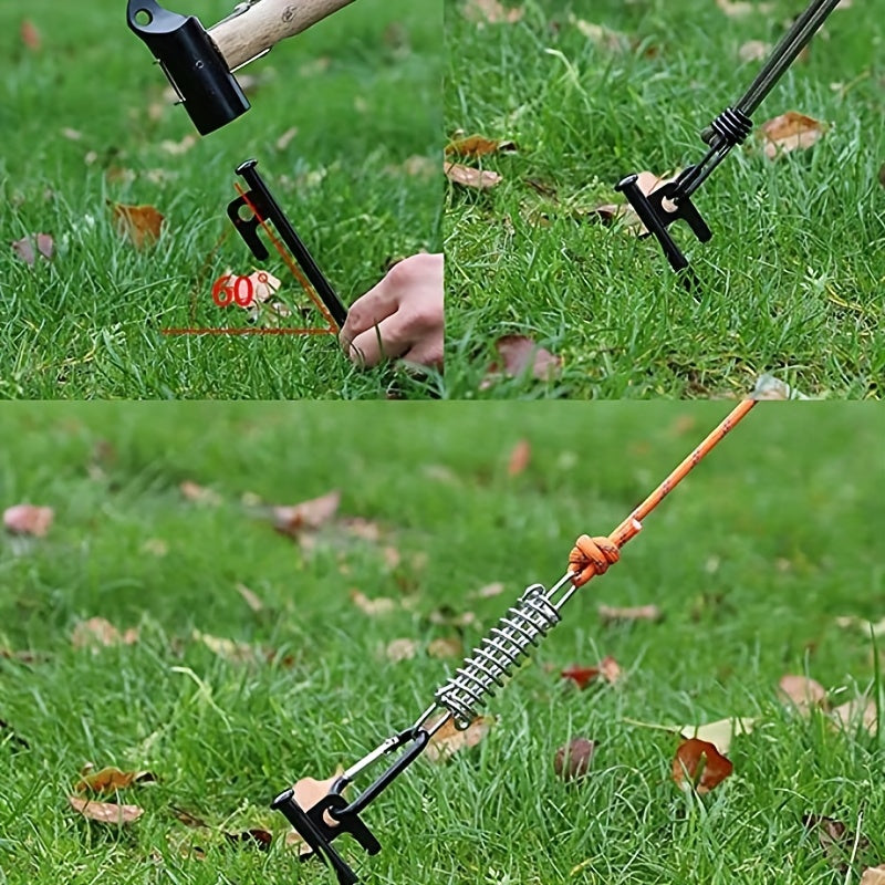 4pcs Steel Tent Nails Heavy Duty Awning Stakes - Outdoor Hiking Gardening Canopy