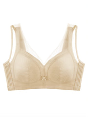 Women's Solid Full Cover Cup Bra Comfortable Wide Shoulder Strap Bra