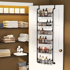 6 Tier Over Door Pantry Storage Organizer with 6 Baskets