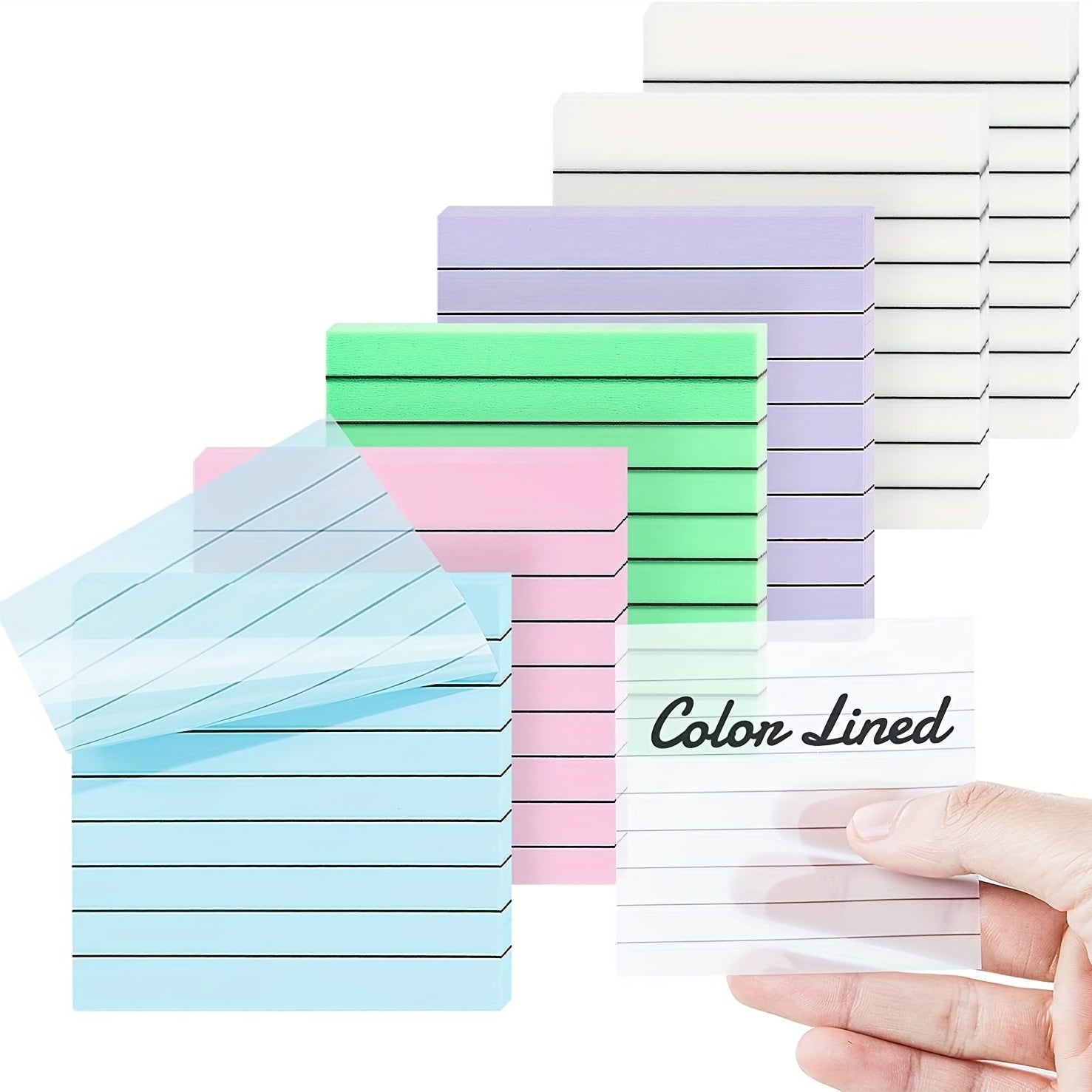 300 Lined Transparent Sticky Notes 6 Pads Soft Clear Translucent See Through