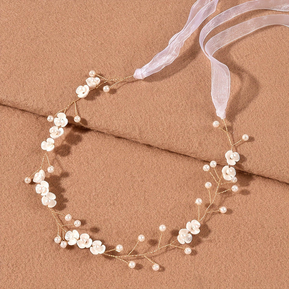 Pearl Flower Headband Bridal Wedding Hair Accessories