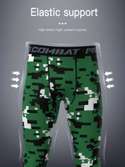 Men's Camouflage Pattern Bottom Leggings Quick Drying Sports Compression Pants