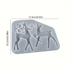 DIY Epoxy Resin Christmas Elk Reindeer Pendant Silicone Mold