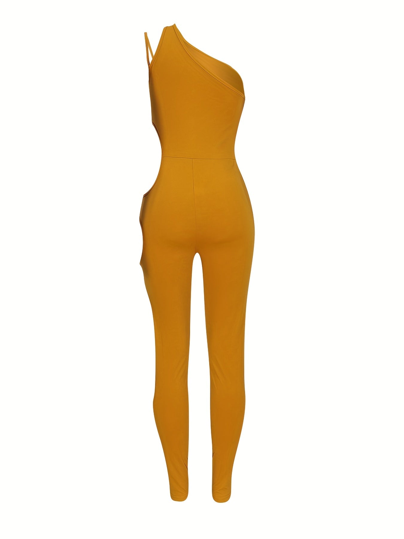 One Shoulder Cut Out Jumpsuit Sexy Sleeveless Jumpsuit