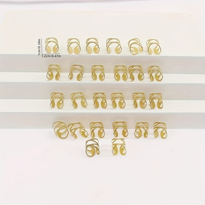 100PCS Hollow Metal Hair Ring Braiding Hair Accessories For Curly Hair
