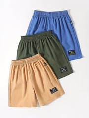 3pcs Boys Letter Print Quick Drying Shorts for Summer