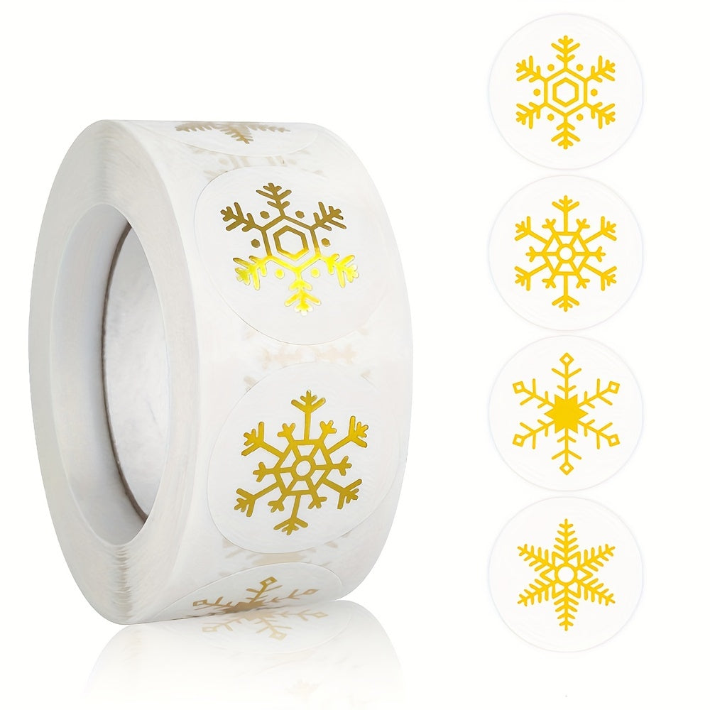 500pcs Golden Snowflake Christmas Stickers for Decoration