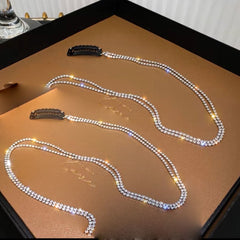 Rhinestone Chain Tassel Hair Clips Headband Hair Accessory for Women