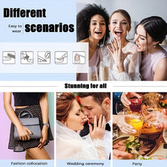 24 pcs Cat Eye Acrylic Nails Square Short Tips for Women Girls and Ladies