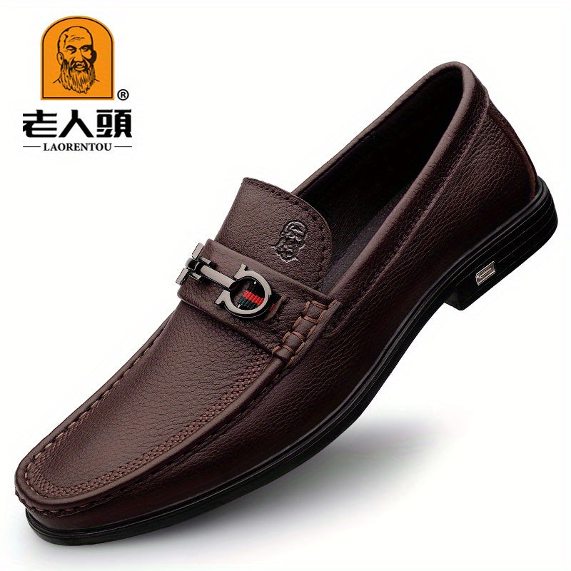 Men's Moc Toe Low Heel Loafers Non slip Slip On Shoes Spring Summer