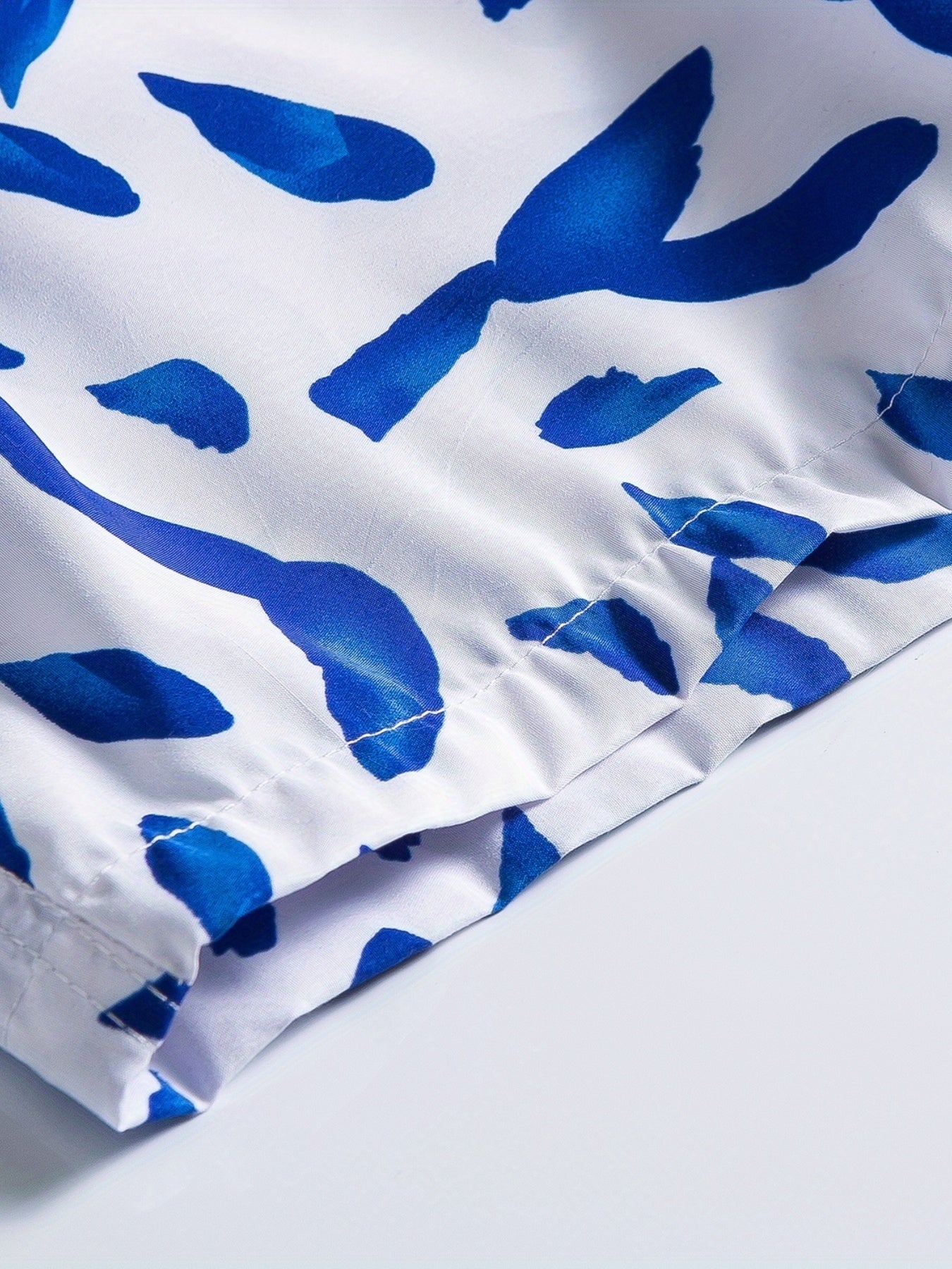 Feathers Print Shorts Casual Elastic Waist Drawstring Summer Pool Beach Shorts