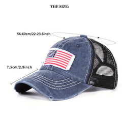 Distressed Trucker Hat Flag Patch Baseball Cap