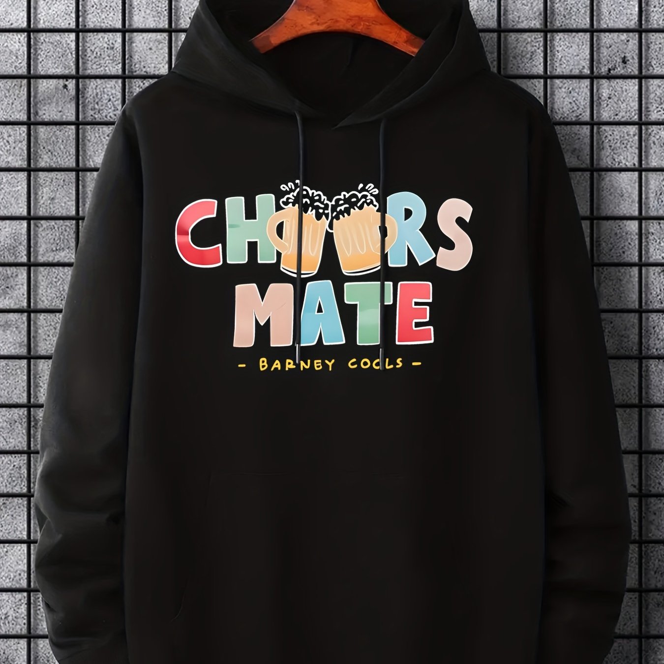'Cheers Mate' Print Hoodie Hoodies For Men Men s Casual Pullover Hooded Sweatshi