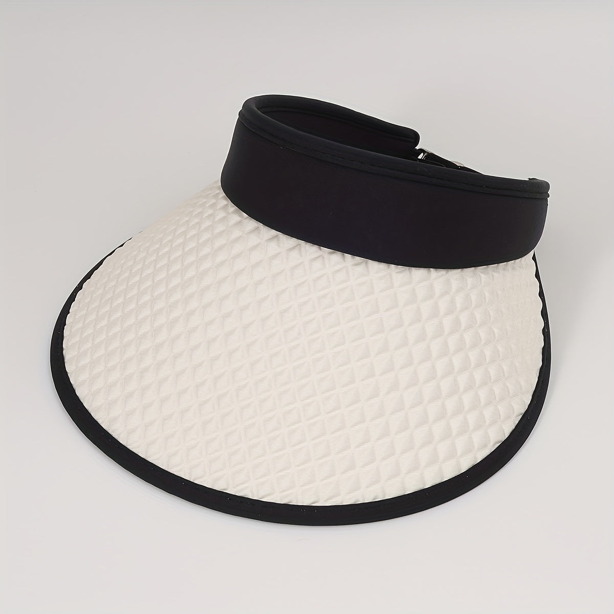 Embossed Visor Hat Wide Brim Foldable Sun Block Casual Outdoor Travel