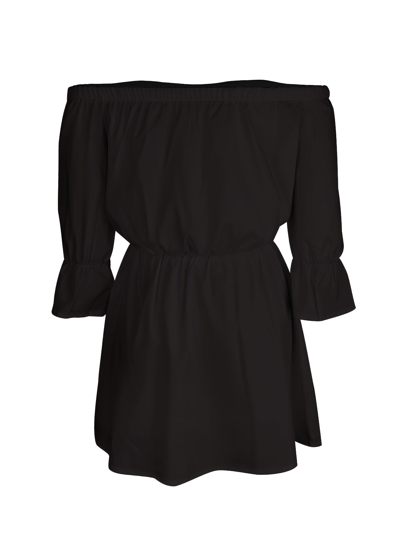 Off Shoulder Lantern Sleeve Dress Casual Summer Pleated Mini Dress
