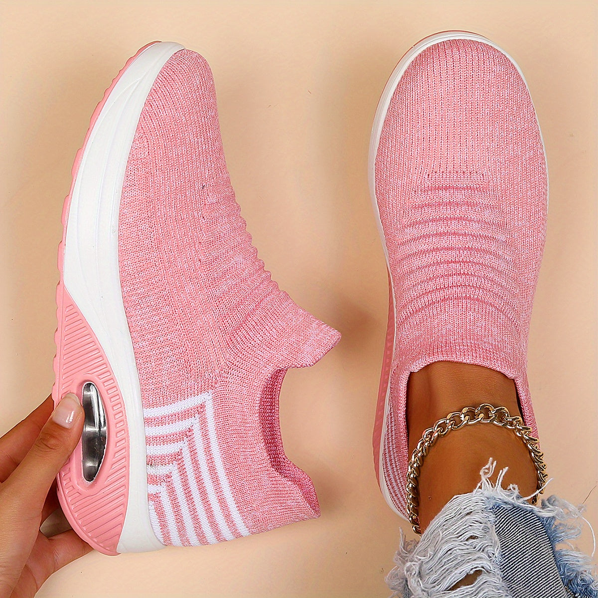 Women's Lightweight Air Cushion Running Shoes Breathable Outdoor Sneakers