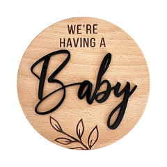 Baby Birth Sign Doorplate Decorative Pendant Wooden Round Card Souvenir