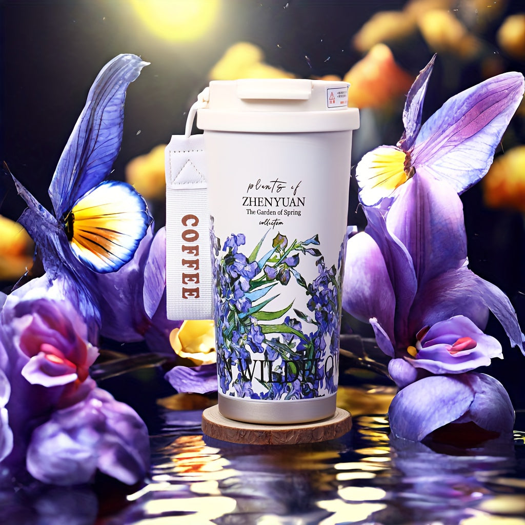 Floral Stainless Steel Insulated Travel Mug 16.9oz