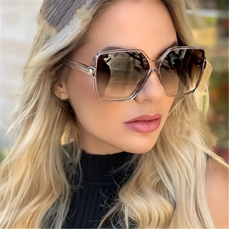 Large Square Sunglasses Jelly Frame Gradient Glasses UV400