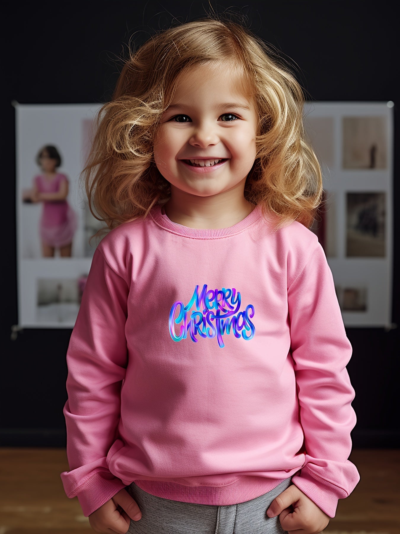 Comfy Xmas Print Sweatshirt Top Girls Gift Sports