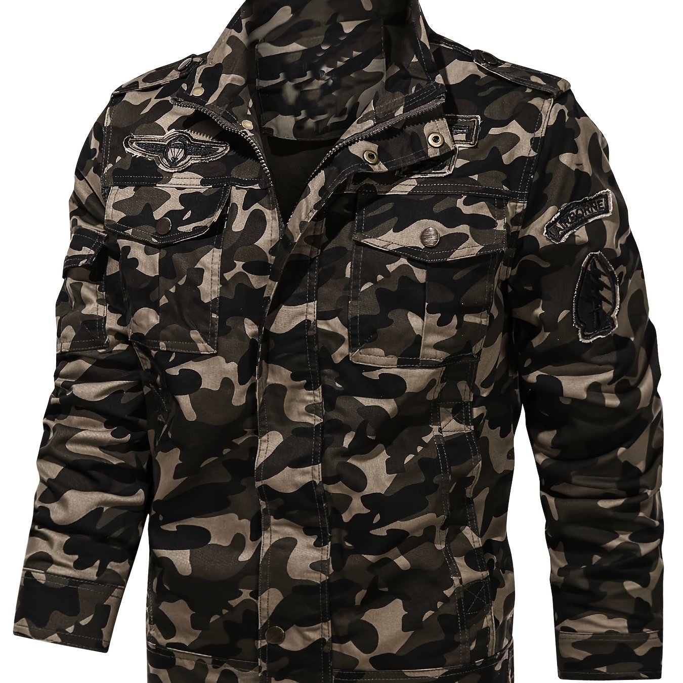 Men's Tactical Camo Work Jacket with Zipper
