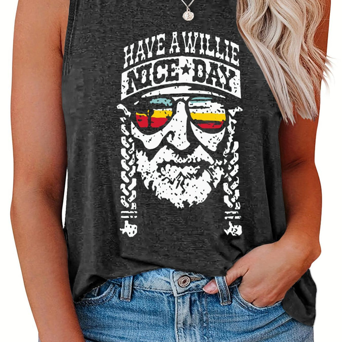  Women's Figure Print Tank Top