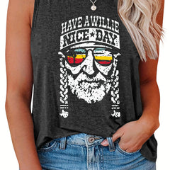  Women's Figure Print Tank Top