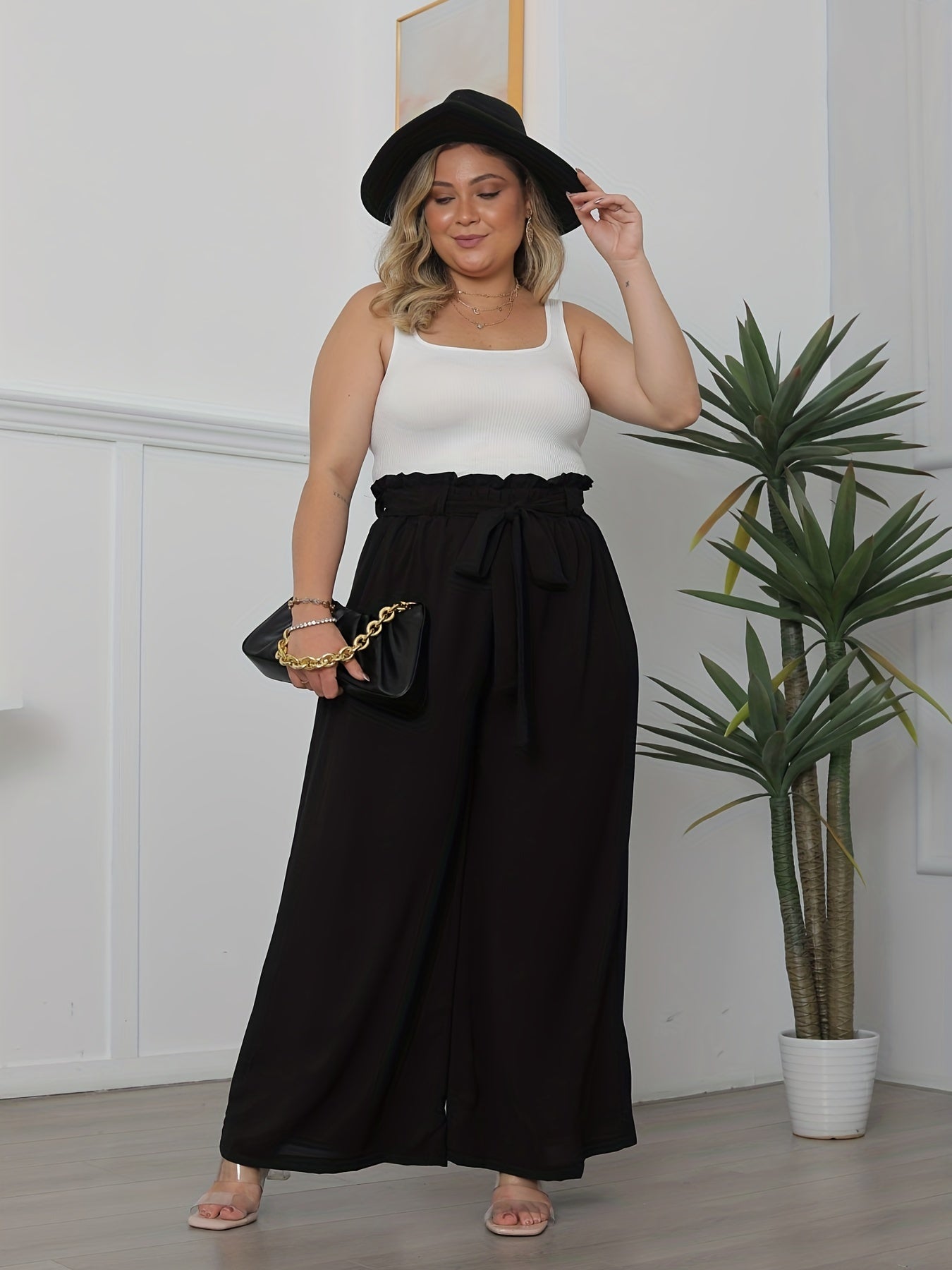  Wide Leg Pants With Belt