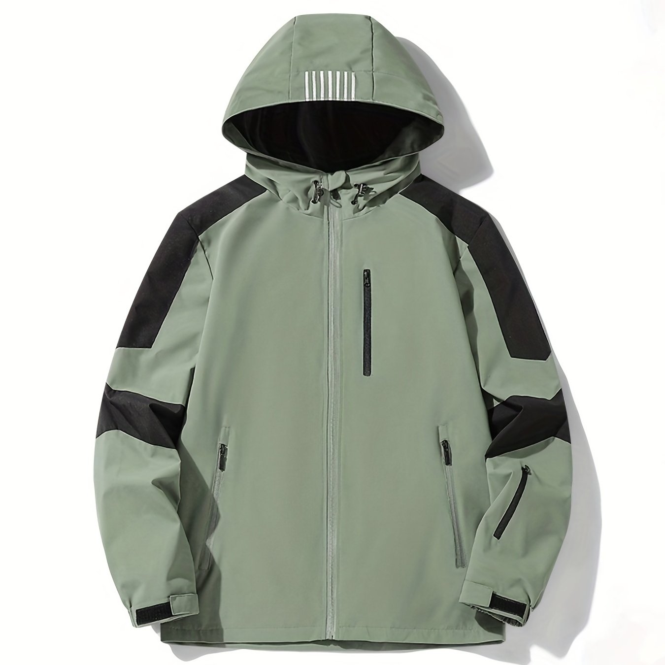 Men's Waterproof Hooded Windbreaker Jacket Zip Up Coat