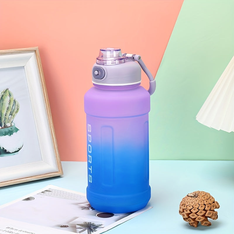 1300ml Gradient Frosted Water Bottle With Straw 44oz Leakproof Portable Cup