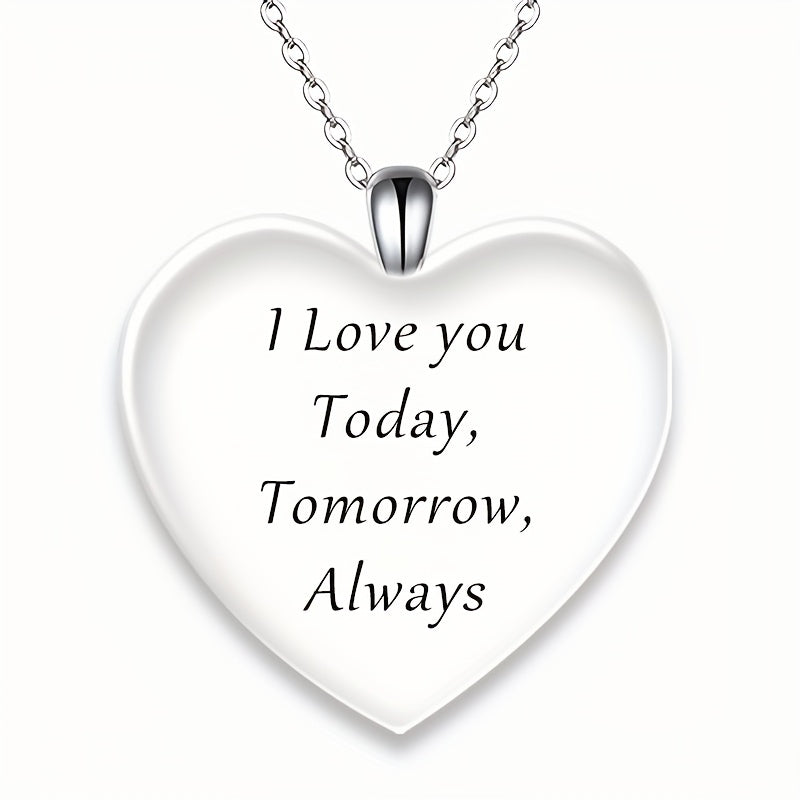Romantic Love Heart Crystal Pendant Necklace Women's Jewelry