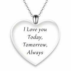 Romantic Love Heart Crystal Pendant Necklace Women's Jewelry