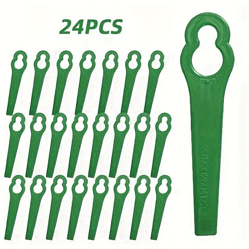 24pcs Plastic Trimming Blade Replacement for Lawn Mower Nylon Blade