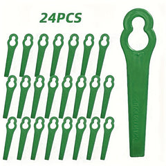 24pcs Plastic Trimming Blade Replacement for Lawn Mower Nylon Blade