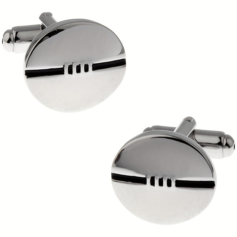 Sports Series Oval Round Corner Rugby Shape Cufflinks