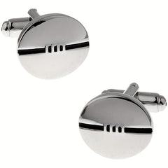 Sports Series Oval Round Corner Rugby Shape Cufflinks