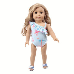 American Girl Doll Clothes Flamingo Swimsuit Doll Bikini Summer Bathing Suit