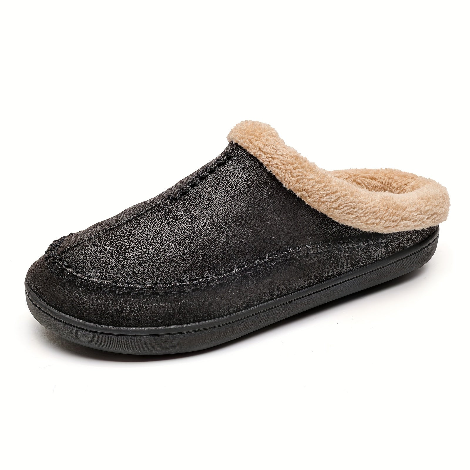 Cozy Plush Mule House Slippers Anti-skid Indoor Shoes for Men