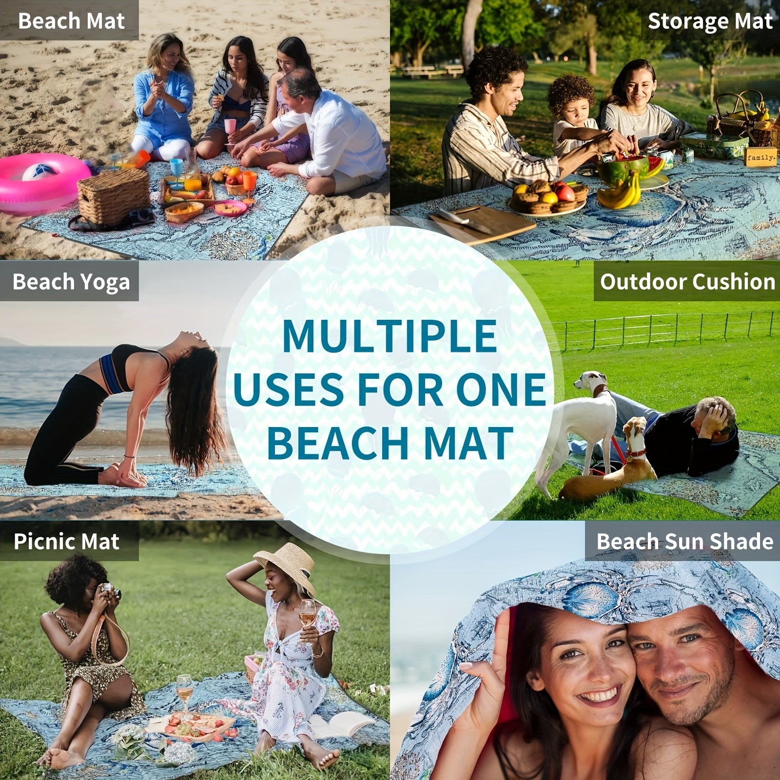Oversized Pocket Blanket for Summer Travel Camping Picnic Beach Activities