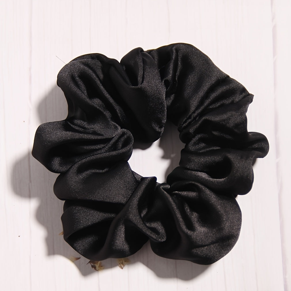 Solid Silk Scrunchies For Women Girls Soft Hair Ties
