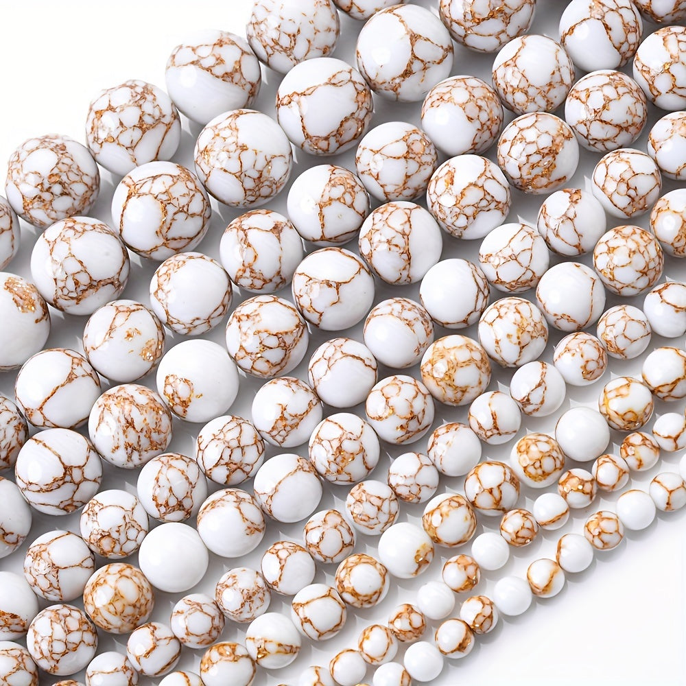 Golden Thread Pine Round Stone Beads 4-12mm