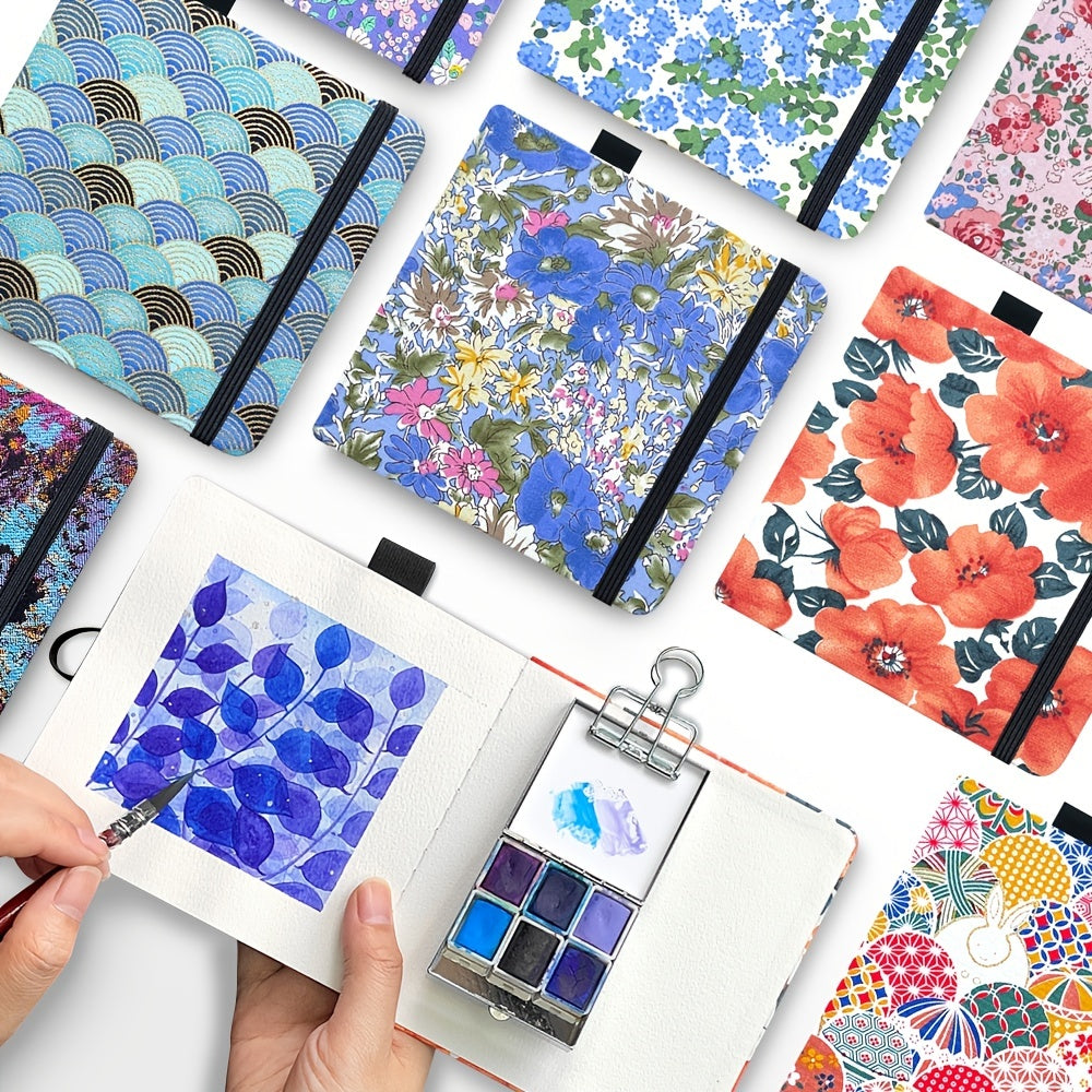 Watercolor Book Travel Sketch Palm Book Fabric Cover Painting Book