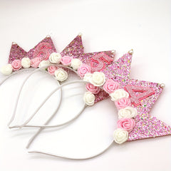 2pcs Flower Headband & Shoulder Strap Set for Party Wear