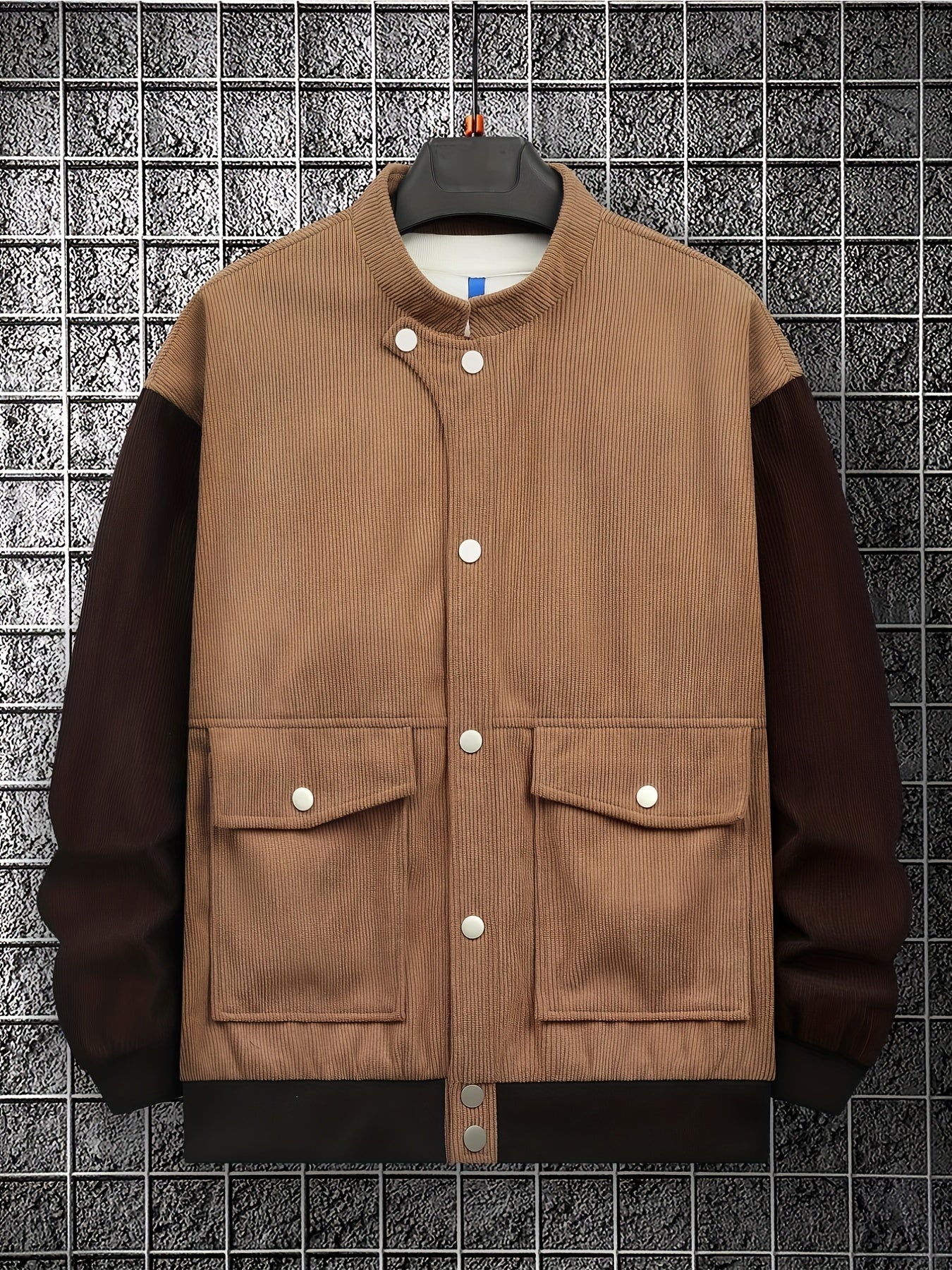Men's Vintage Stand Collar Button Jackets for Spring & Fall
